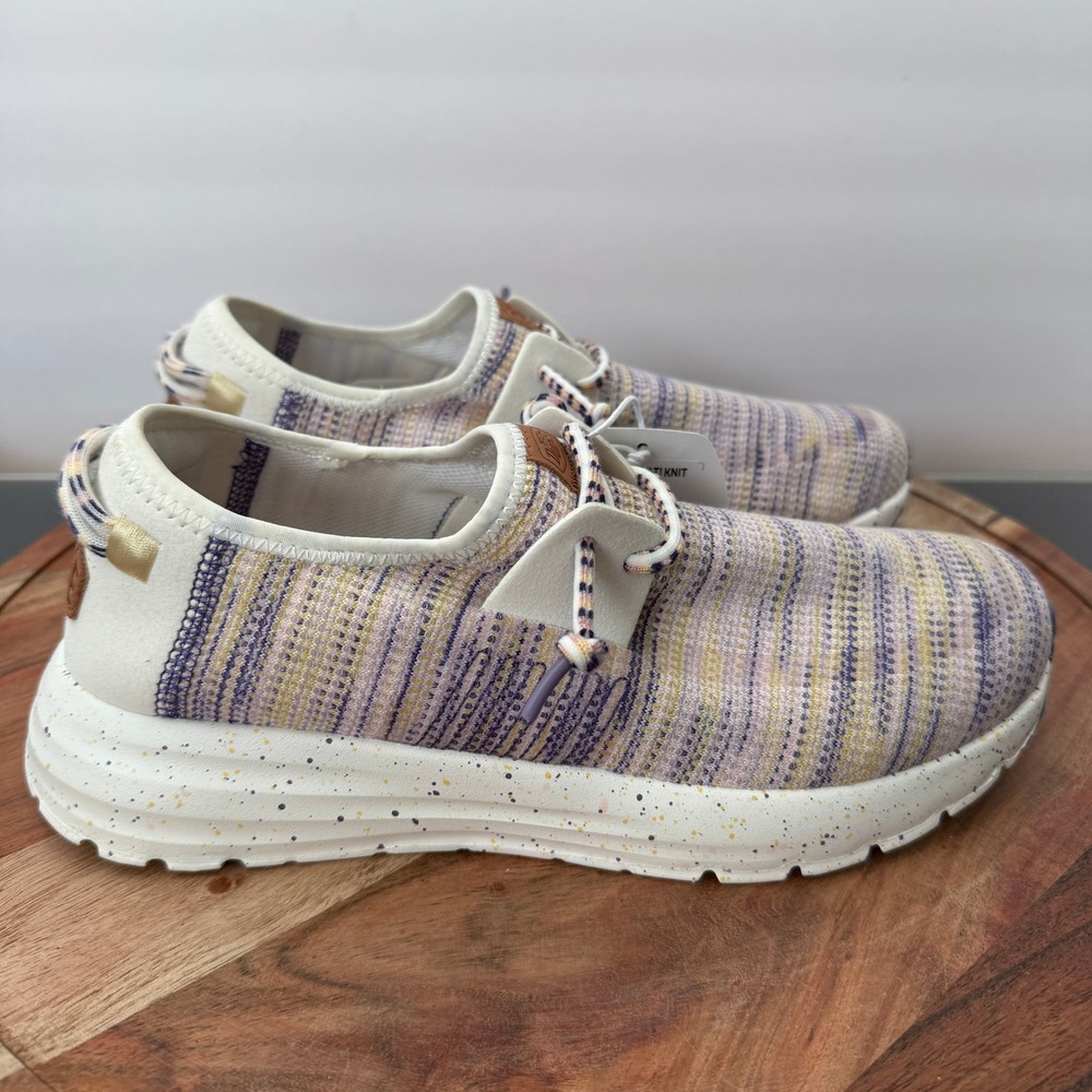 Hey Dude Sirocco Womens 9 Multi Knit Egret Multi Slip On Sneaker 43147-0NI NEW